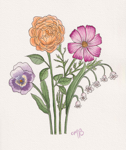 BIRTH FLOWER CUSTOM PAINTING